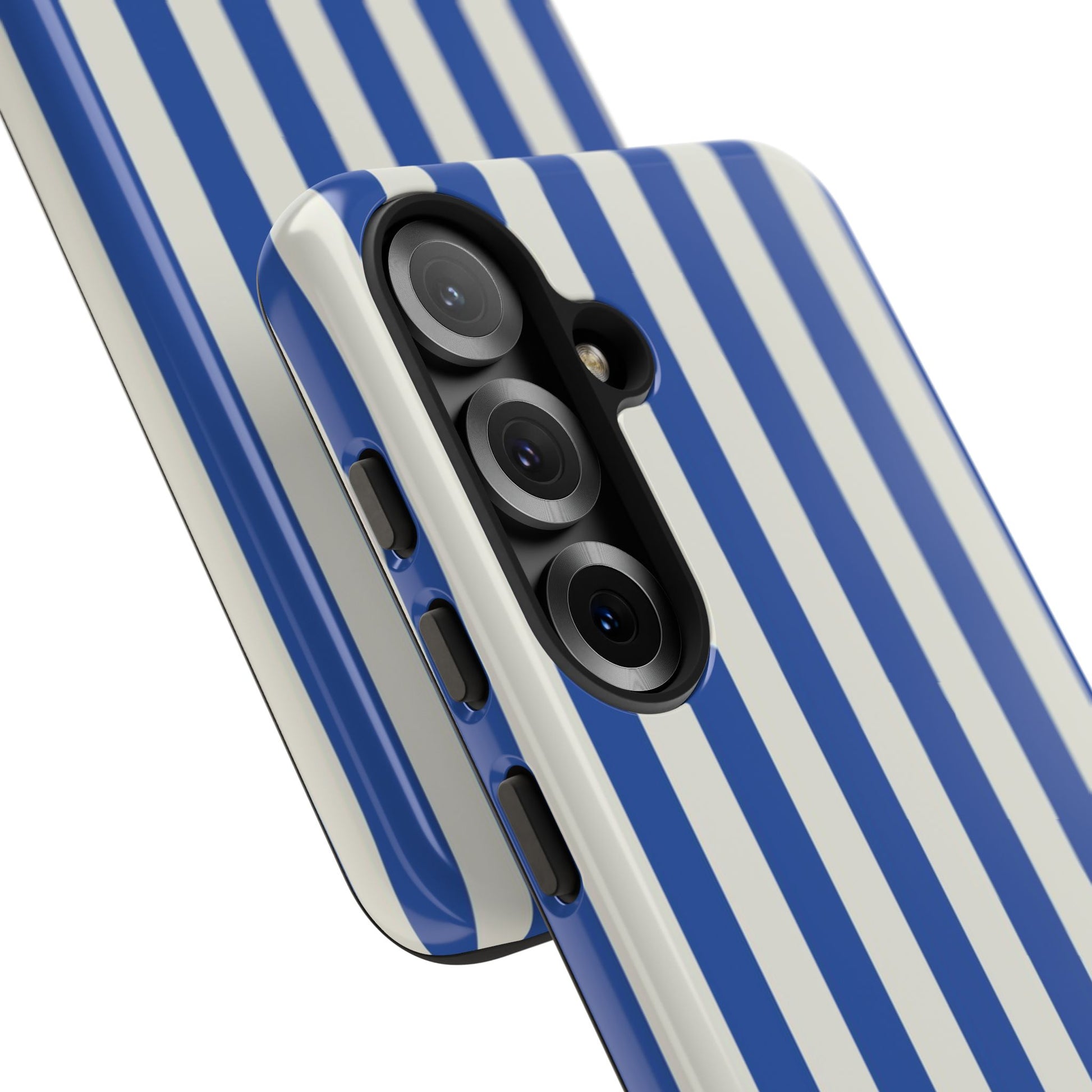 Title: Blue & White Stripe Phone Case – Classic Nautical Pattern for iPhone & Samsung - JGUS