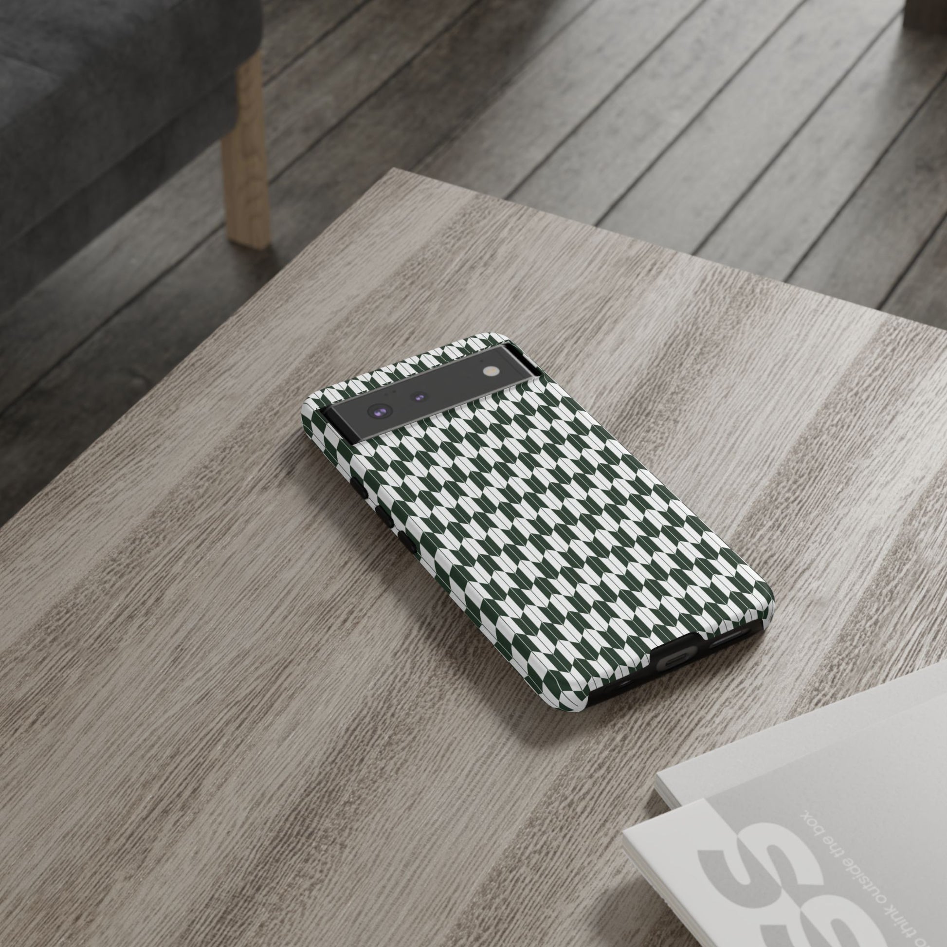 Green Harmony Geometric Phone Case – Durable, Slim, and MagSafe Compatible - JGUS