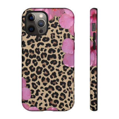 Leopard Bloom Pink Floral Phone Case – Trendy Animal Print Case for iPhone & Samsung