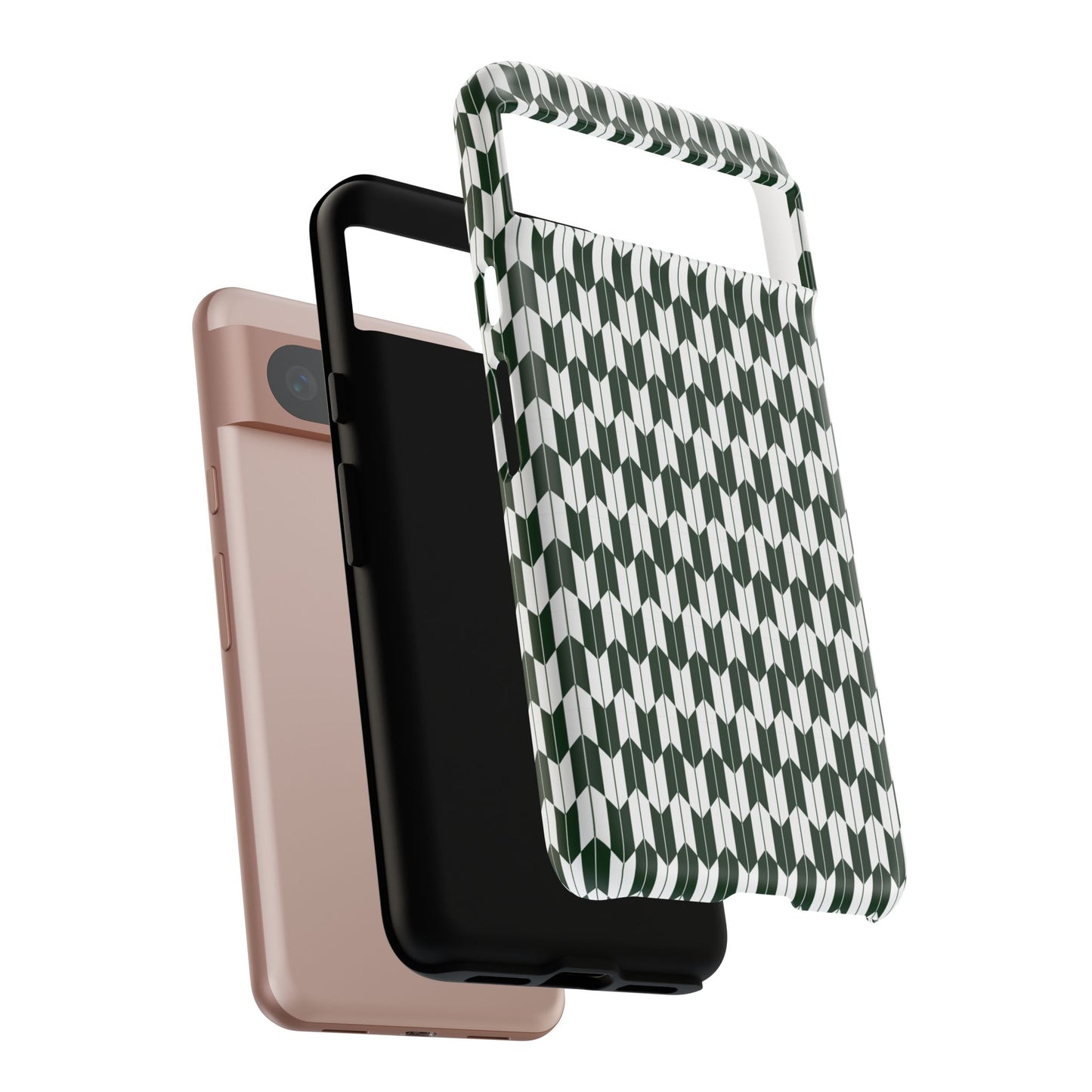Green Harmony Geometric Phone Case – Durable, Slim, and MagSafe Compatible - JGUS