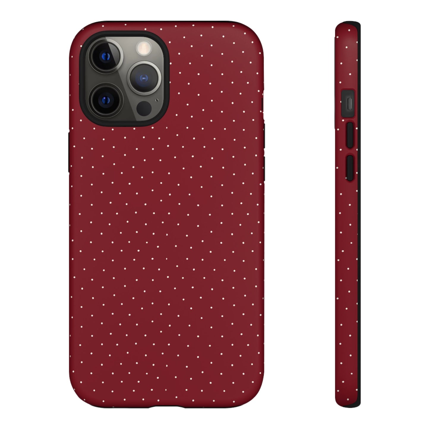 Burgundy  & White Dots Case - JGUS