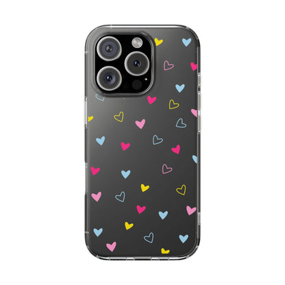 Transparent Heart Design Pattern Clear Phone Case