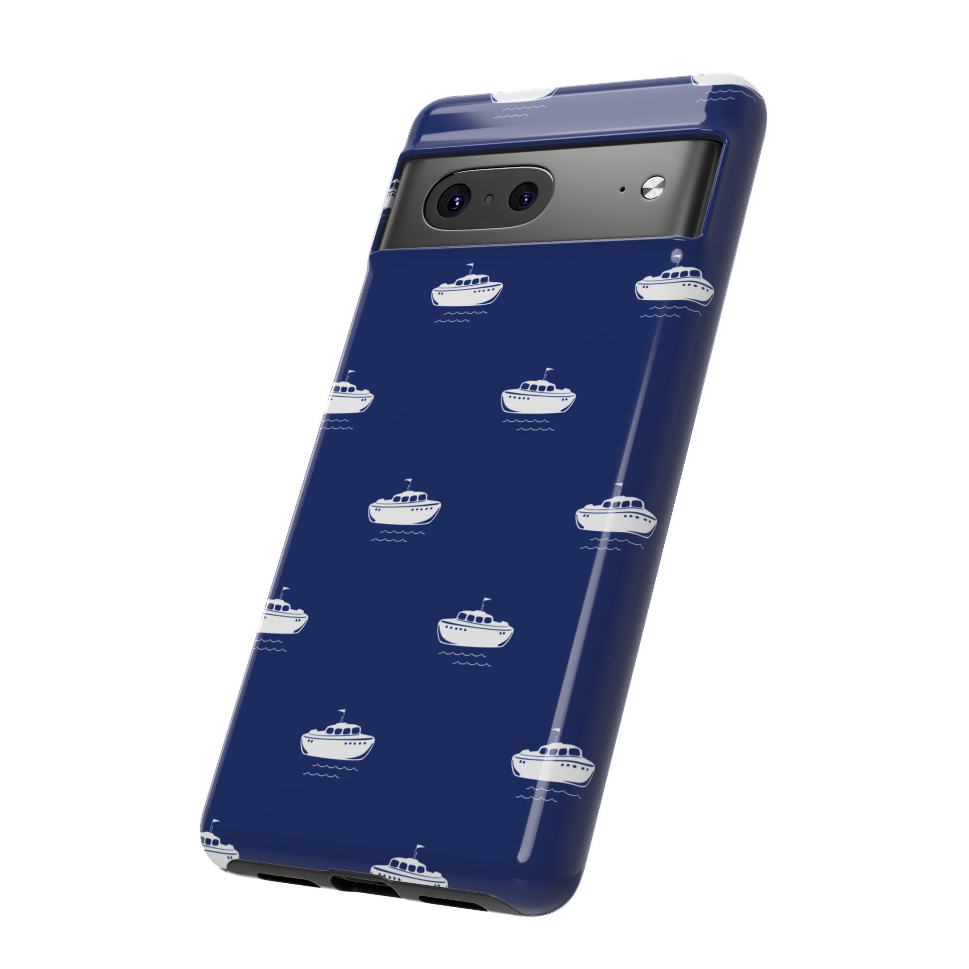 Blue Boat Phone Case – Calm Ocean Pattern for iPhone & Samsung, Durable & Stylish Protection - JGUS