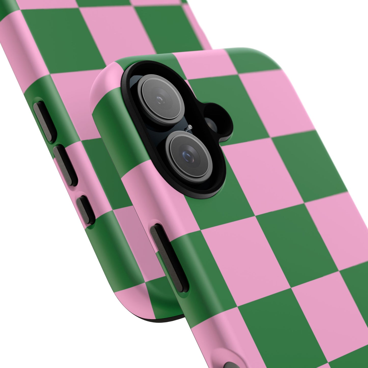 Pink Retro Checkered Phone Case – 90s Aesthetic, Vintage Grid Pattern for iPhone & Samsung - JGUS