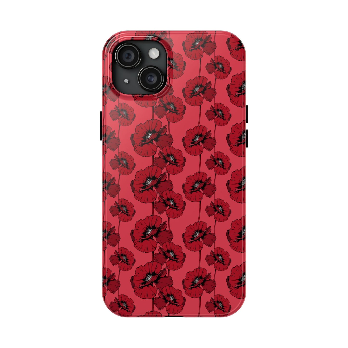 Scarlet Sketch | Red Poppy Floral Phone Case – Aesthetic Protective Cover for iPhone & Samsung