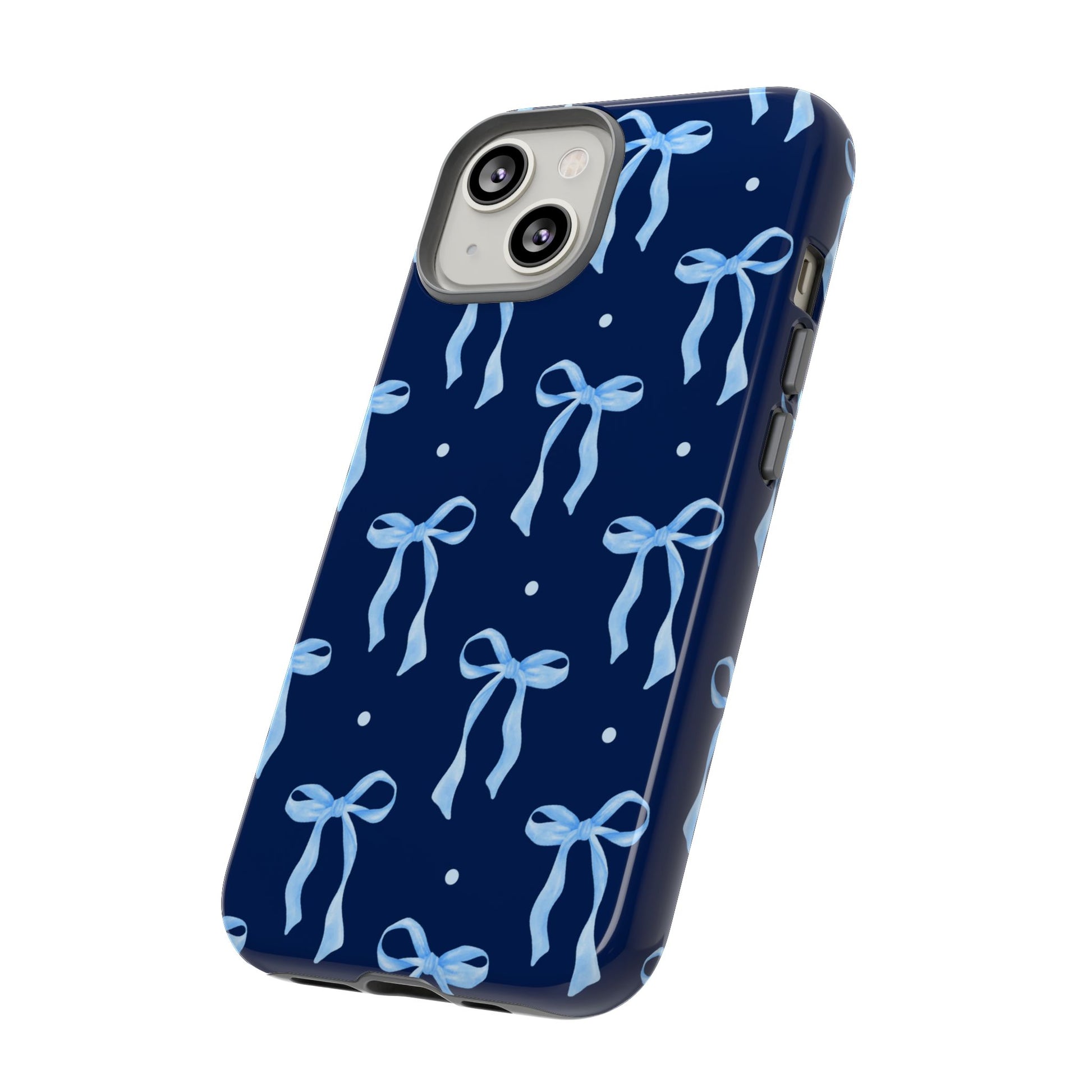 Bows & Blues Phone Case – Aesthetic Ribbon Print | Fits iPhone & Samsung - JGUS