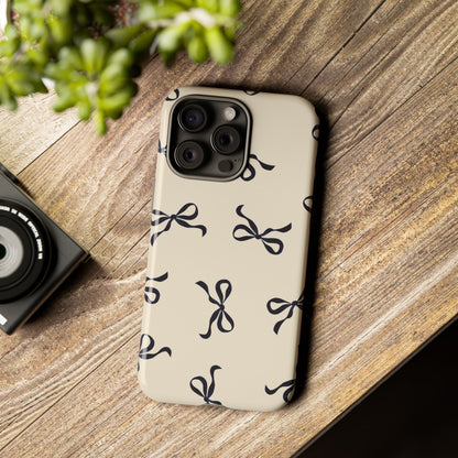 Beige and Black Bow Phone Case - JGUS