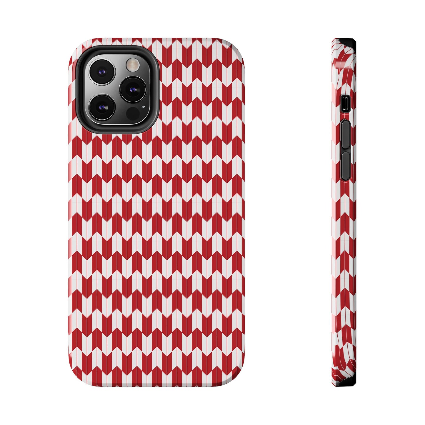 Red Harmony Geometric Phone Case – Durable, Slim, and MagSafe Compatible