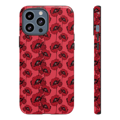 Red Poppy Phone Case for iPhone, Samsung & Google Pixel – Bold Floral Statement Aesthetic - JGUS