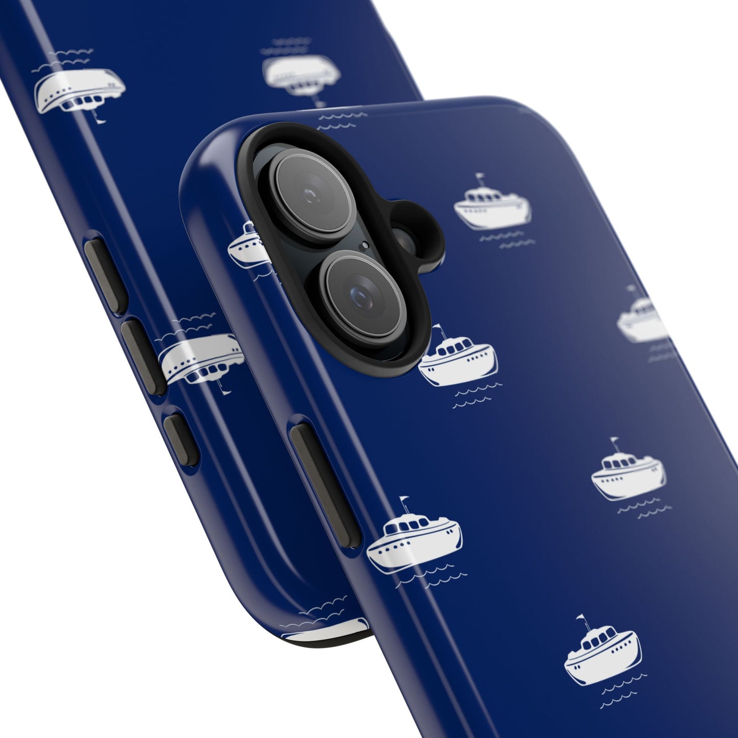Blue Boat Phone Case – Calm Ocean Pattern for iPhone & Samsung, Durable & Stylish Protection