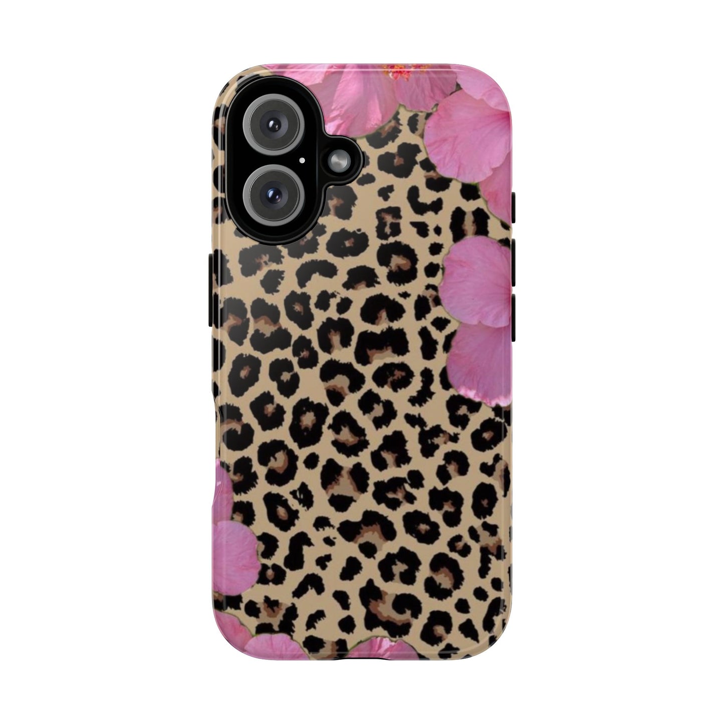 Leopard Bloom Pink Floral Phone Case – Trendy Animal Print Case for iPhone & Samsung