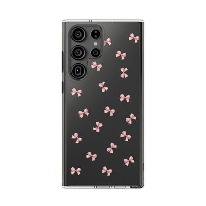 Pink Bow Dreams Clear Phone Case