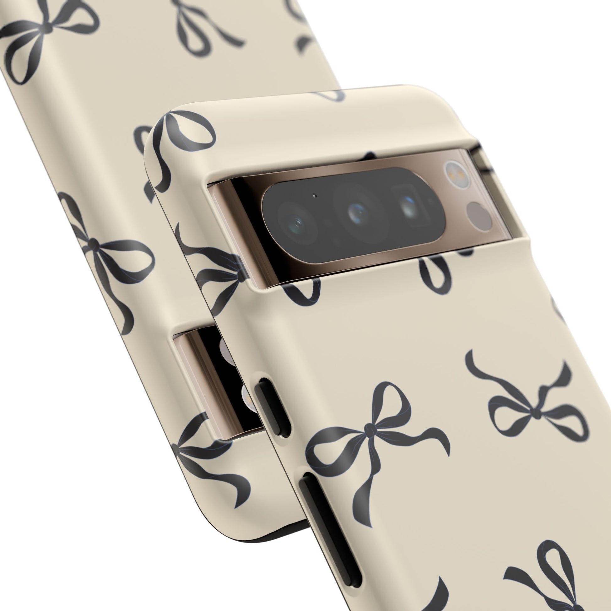 Beige and Black Bow Phone Case - JGUS