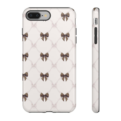 Chic Bow Pattern Phone Case | Elegant Clear Protective Case | Stylish iPhone & Samsung Cover - JGUS