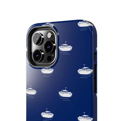 Blue Boat Phone Case – Calm Ocean Pattern for iPhone & Samsung, Durable & Stylish Protection