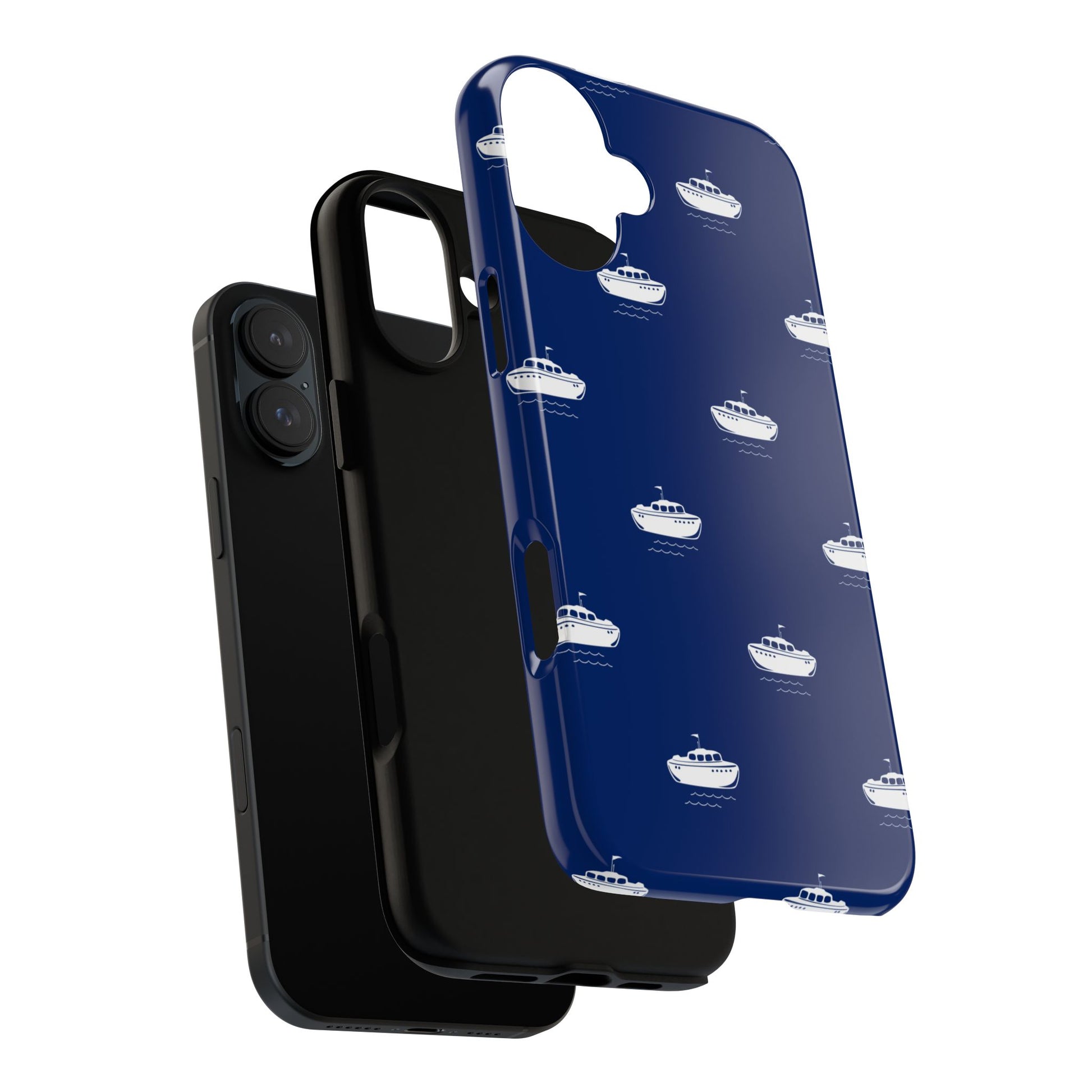 Blue Boat Phone Case – Calm Ocean Pattern for iPhone & Samsung, Durable & Stylish Protection - JGUS