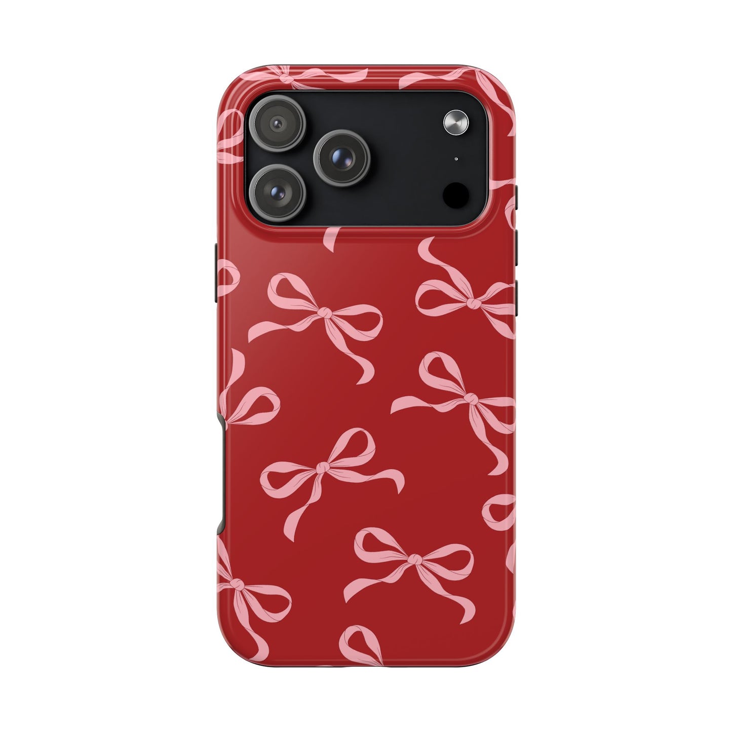 Pink Bows on Red Phone Case