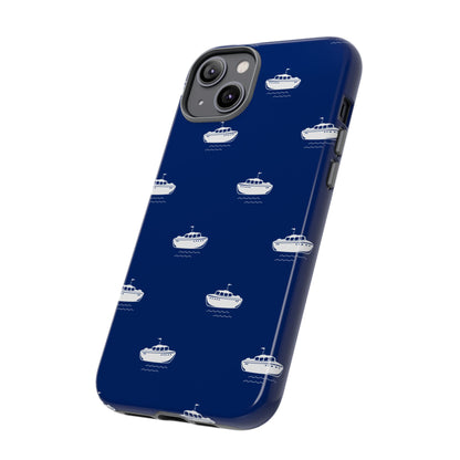 Blue Boat Phone Case – Calm Ocean Pattern for iPhone & Samsung, Durable & Stylish Protection - JGUS
