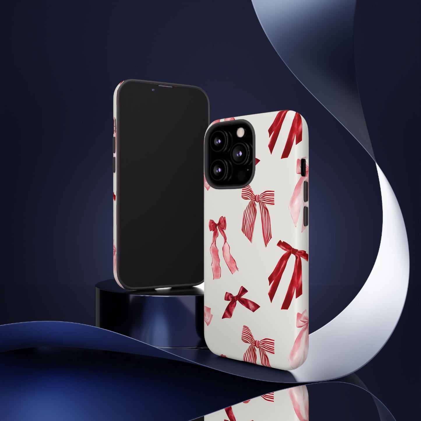 Burgundy Chic Bow Design Phone Case - JGUS