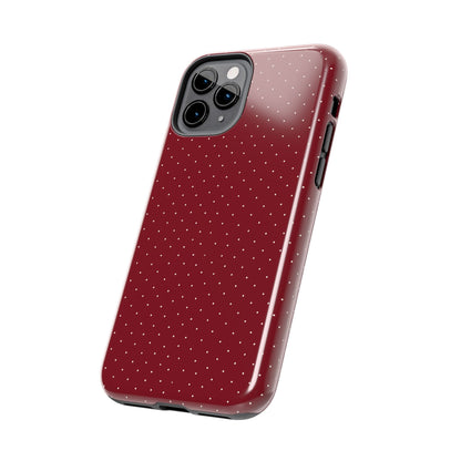 Burgundy  & White Dots Case
