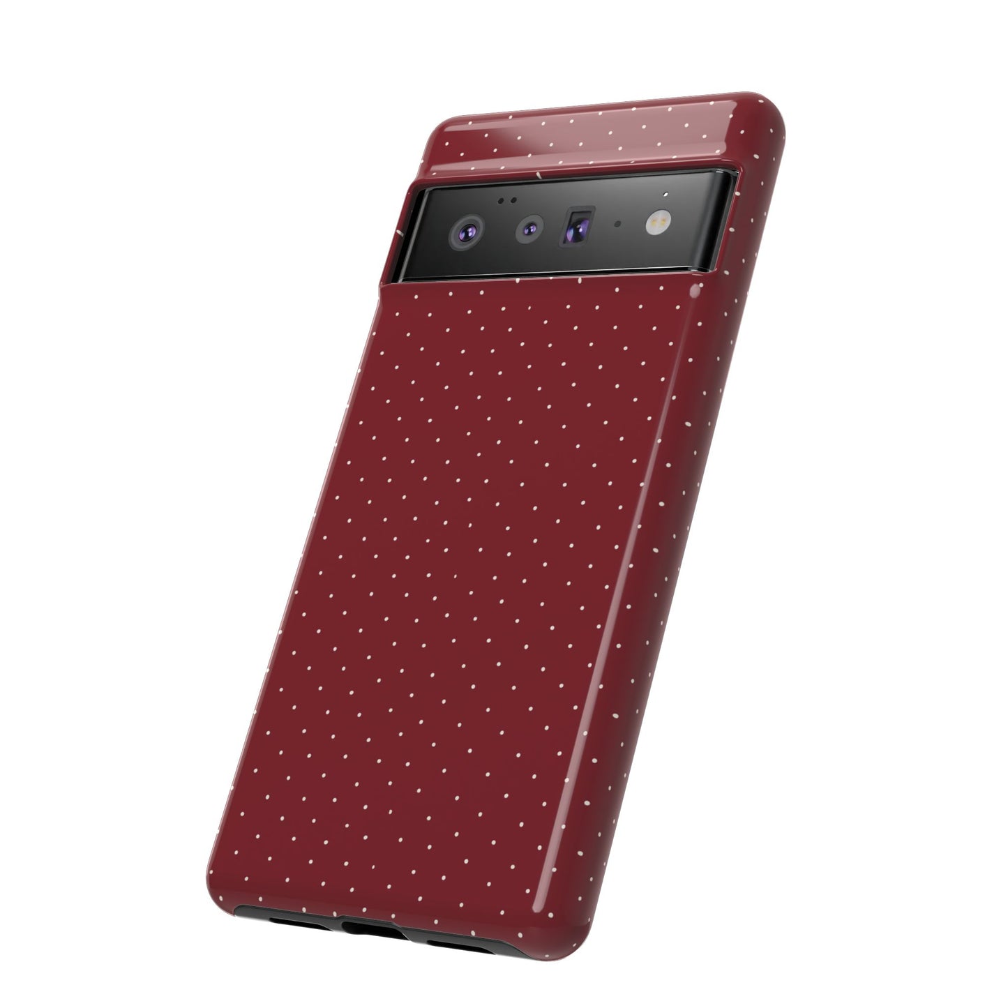 Burgundy  & White Dots Case - JGUS