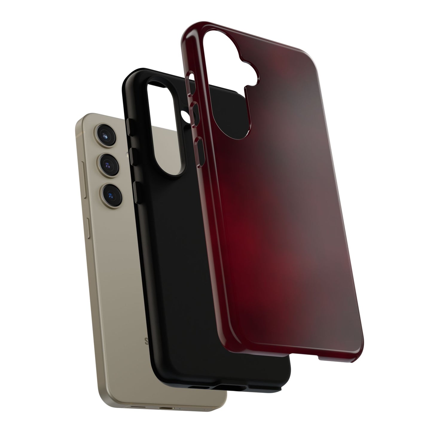 Vintage Burgundy Cherry Phone Case – Elegant Floral Design for iPhone 17 & Samsung Galaxy | Tough Protective Cover - JGUS