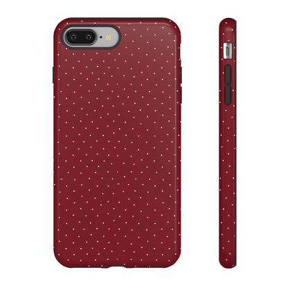 Burgundy  & White Dots Case - JGUS