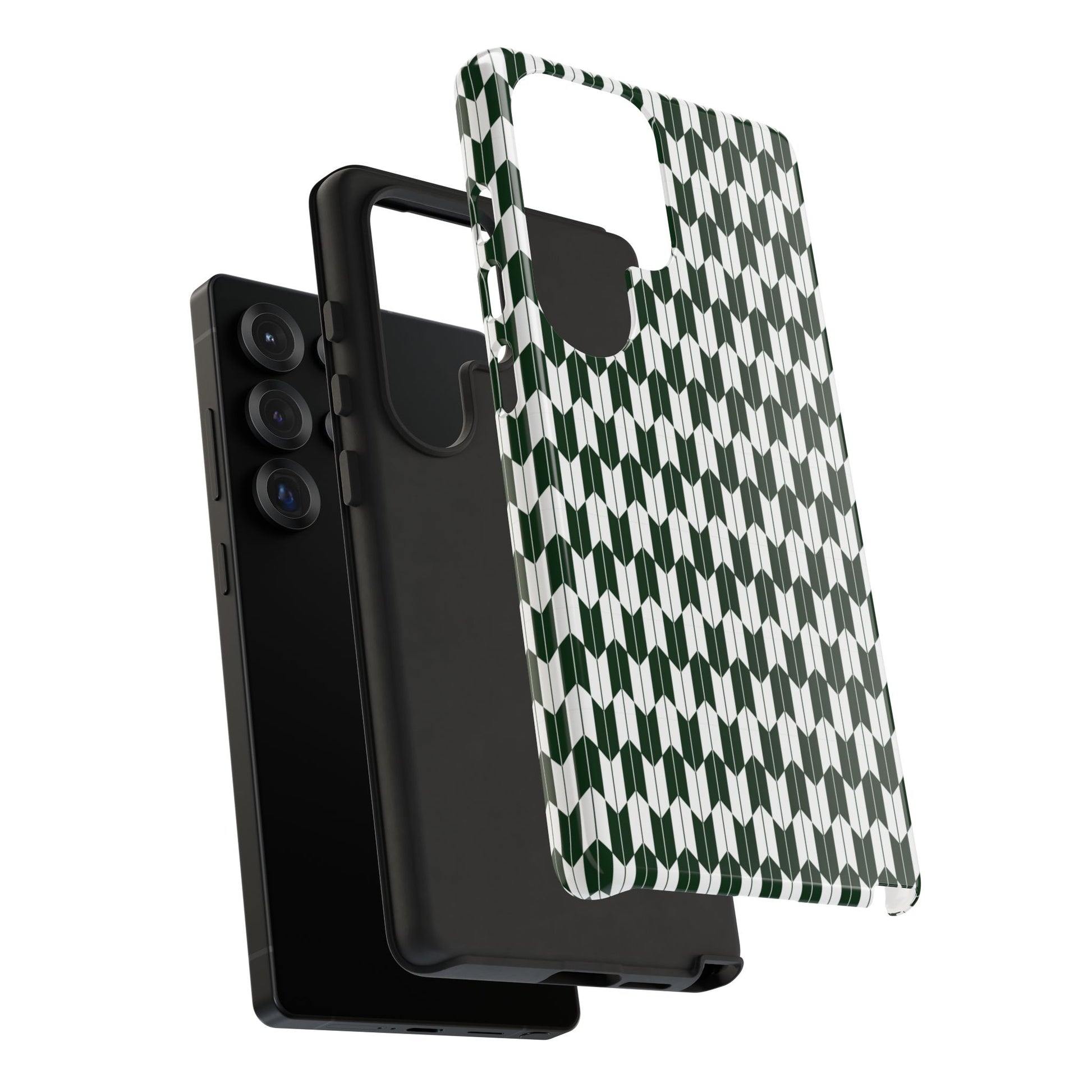 Green Harmony Geometric Phone Case – Durable, Slim, and MagSafe Compatible - JGUS
