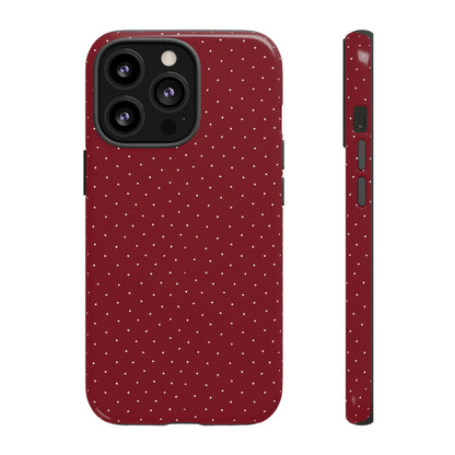Burgundy  & White Dots Case - JGUS