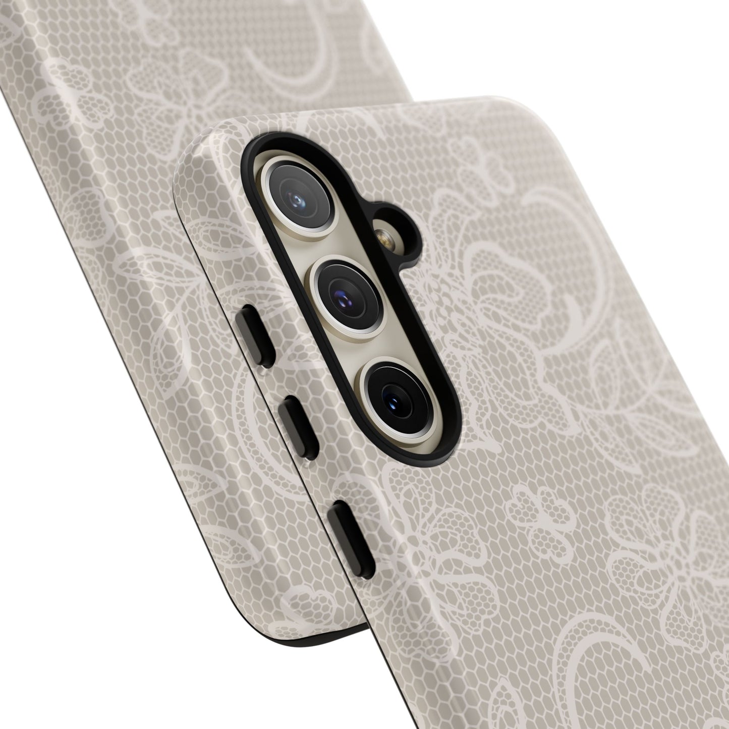 Lace Phone Case for iPhone Samsung Pixel – Cream Floral Elegant Aesthetic - JGUS