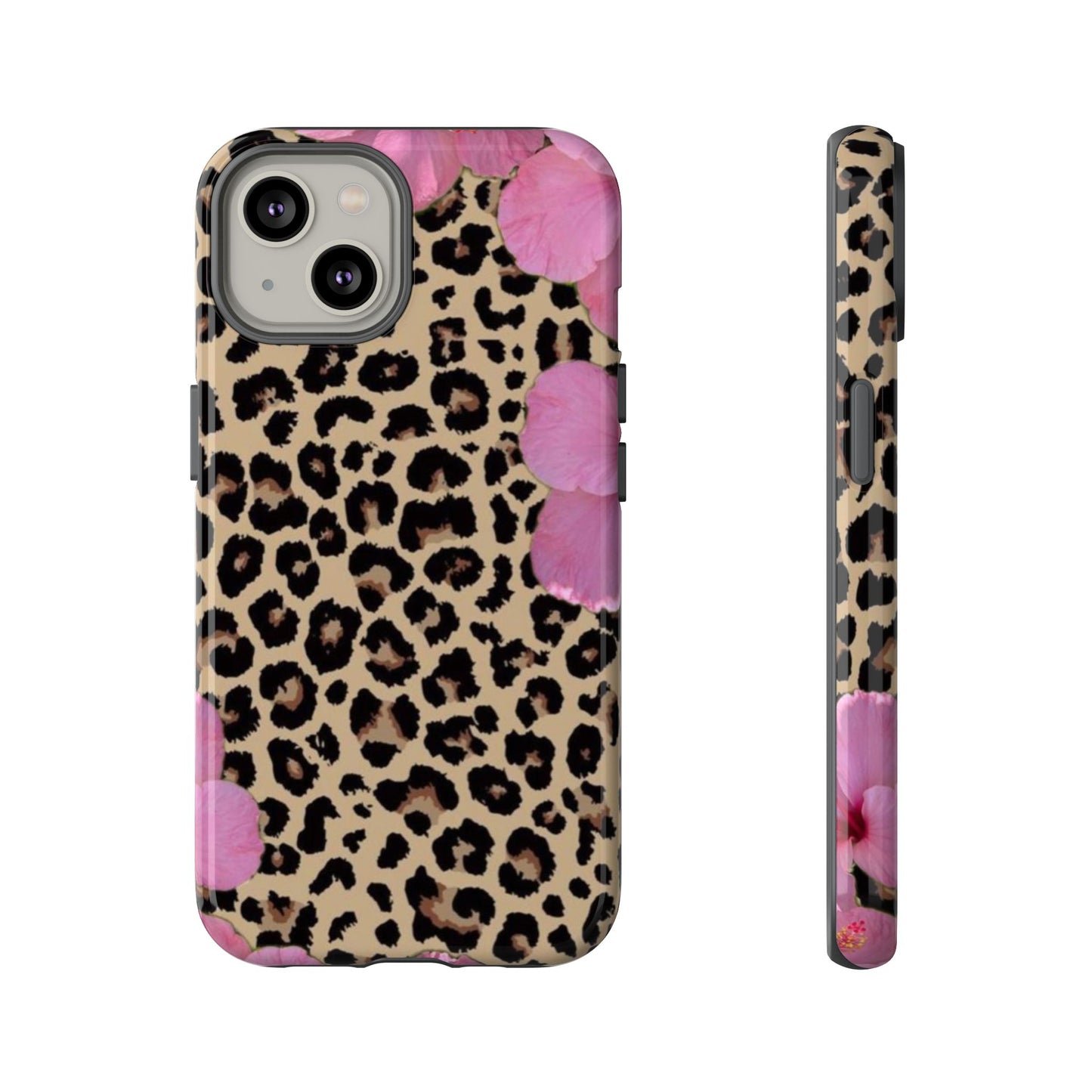 Leopard Bloom Pink Floral Phone Case – Trendy Animal Print Case for iPhone & Samsung