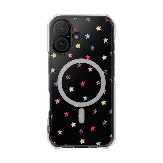 Star Pattern Clear Mag Safe Case, Magnetic Clear Impact Case