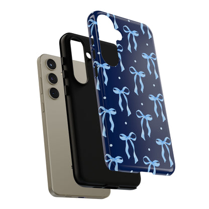 Bows & Blues Phone Case – Aesthetic Ribbon Print | Fits iPhone & Samsung - JGUS