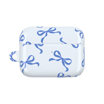 Vintage Blue Bow Art Shockproof & Scratch-Resistant AirPods Case – Wireless Charging Compatible