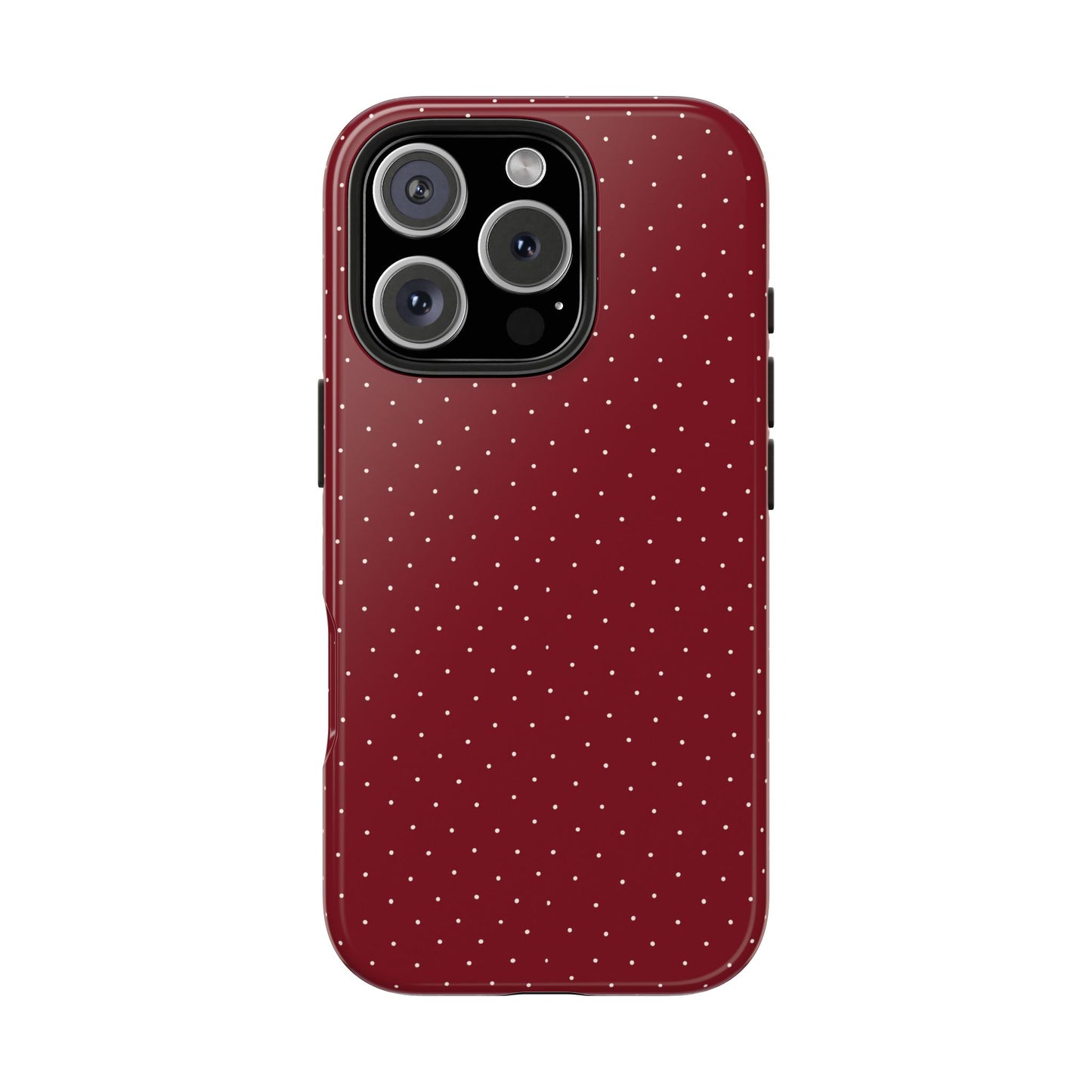 Burgundy  & White Dots Case