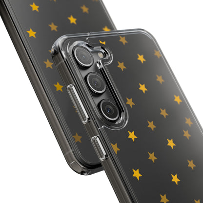 Yellow Stars Clear Phone Case – Stylish, Durable Protection