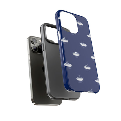 Blue Boat Phone Case – Calm Ocean Pattern for iPhone & Samsung, Durable & Stylish Protection - JGUS