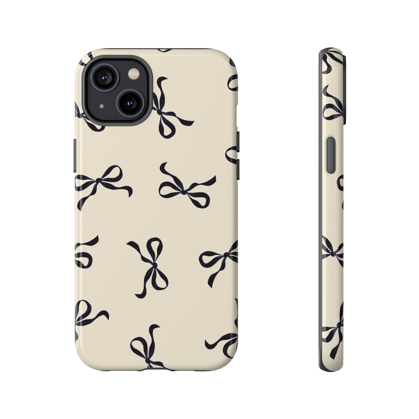 Beige and Black Bow Phone Case - JGUS