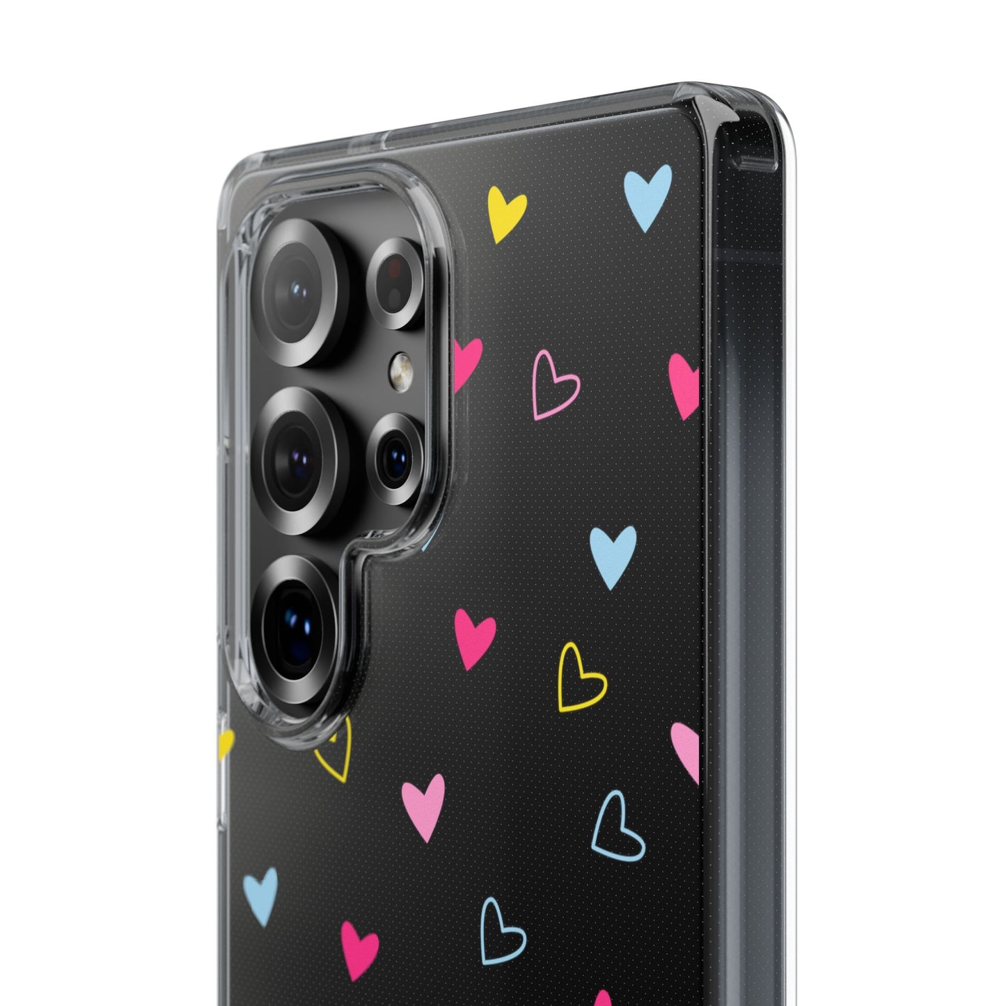 Transparent Heart Design Pattern Clear Phone Case