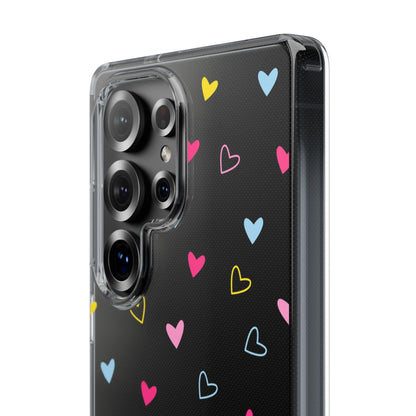 Transparent Heart Design Pattern Clear Phone Case