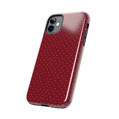Burgundy  & White Dots Case