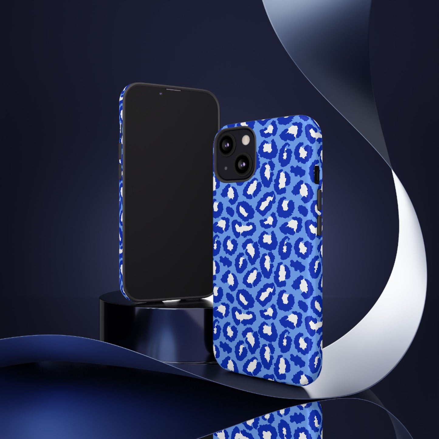 Leopard Vibes - Blue Edition Phone Case for iPhone & Samsung - Stylish & Durable Animal Print Case - JGUS