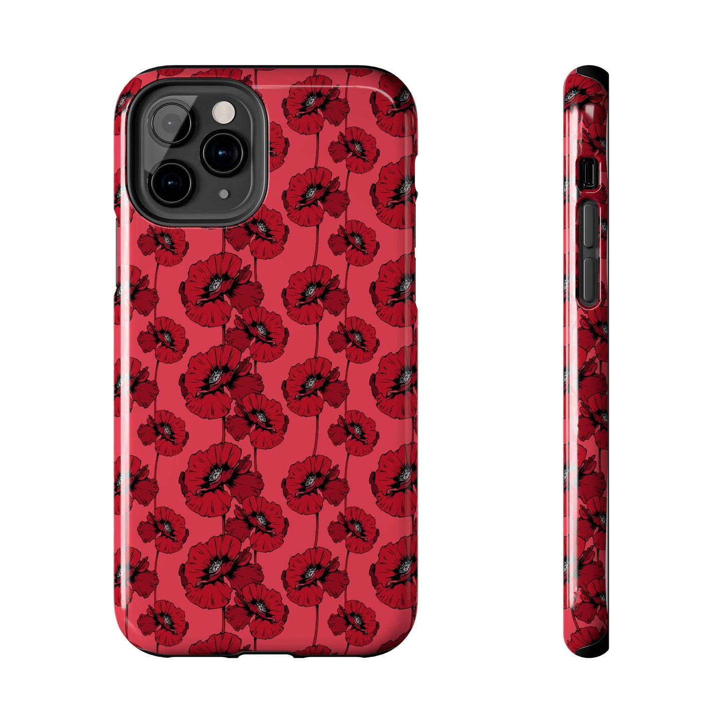 Scarlet Sketch | Red Poppy Floral Phone Case – Aesthetic Protective Cover for iPhone & Samsung