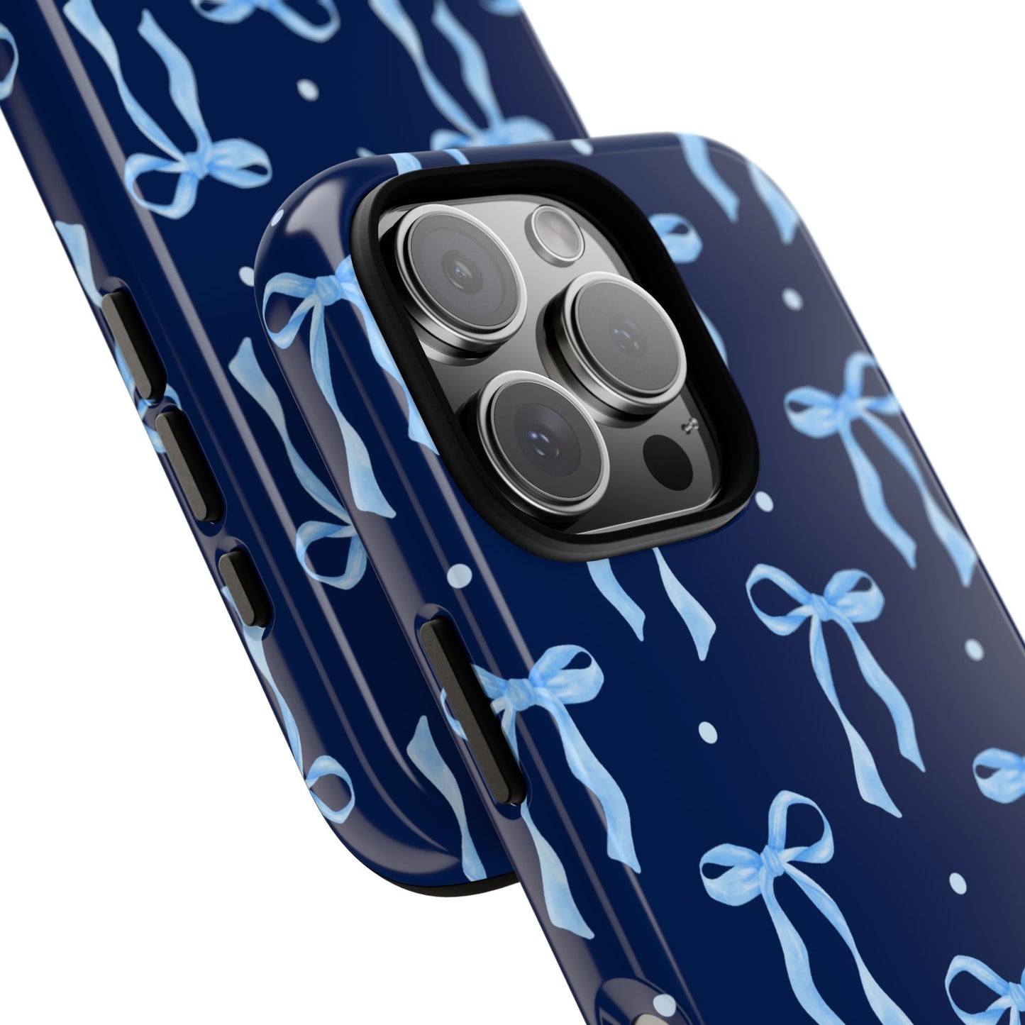 Bows & Blues Phone Case – Aesthetic Ribbon Print | Fits iPhone & Samsung - JGUS