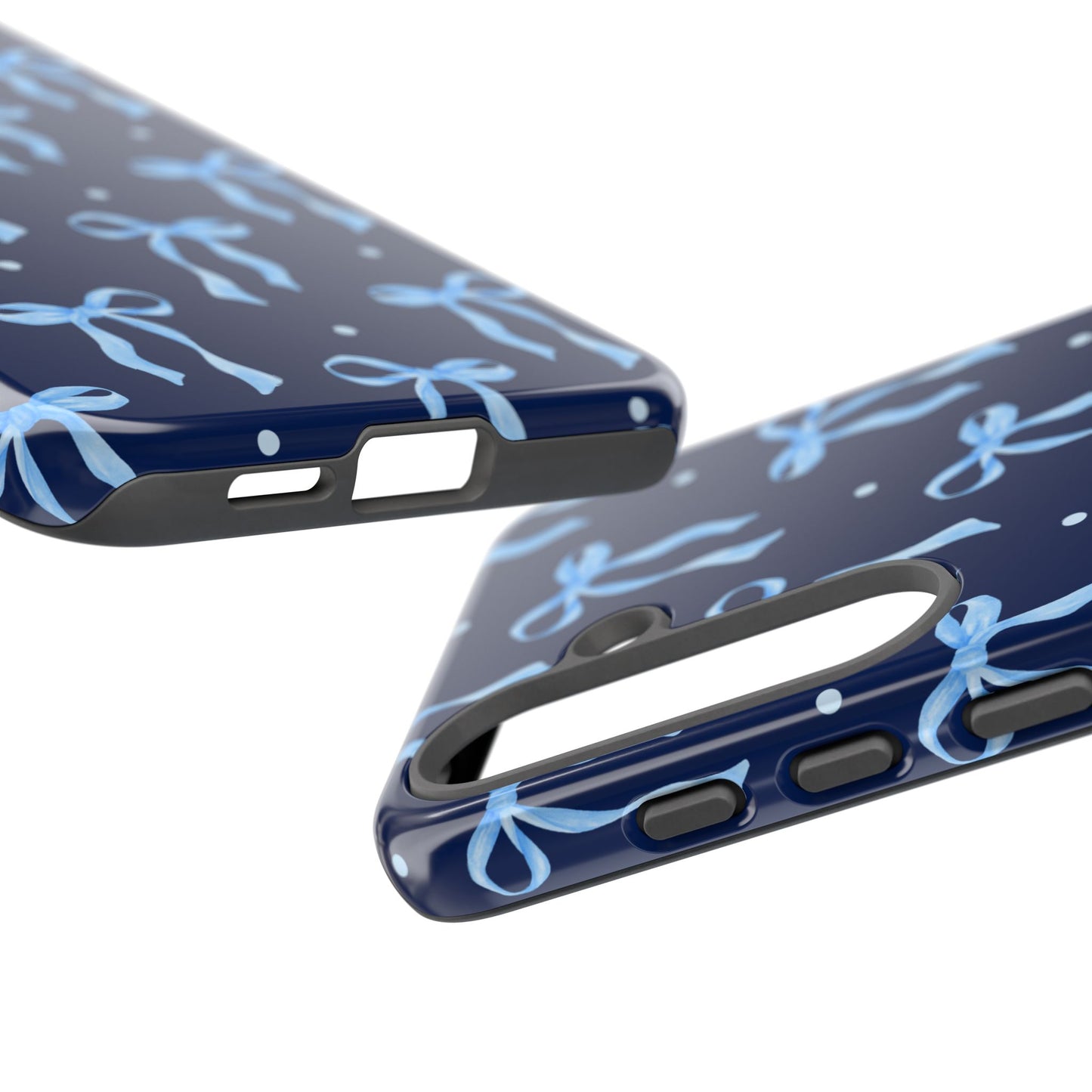 Bows & Blues Phone Case – Aesthetic Ribbon Print | Fits iPhone & Samsung - JGUS