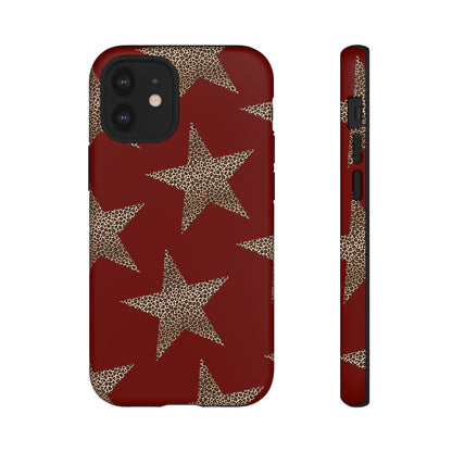 Leopard Star Luxe - Burgundy Edition | Aesthetic Coquette Phone Case for iPhone & Galaxy - JGUS