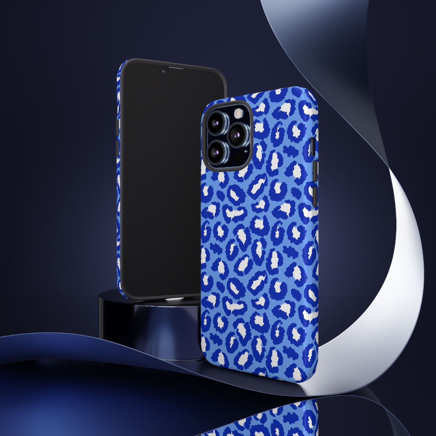 Leopard Vibes - Blue Edition Phone Case for iPhone & Samsung - Stylish & Durable Animal Print Case - JGUS