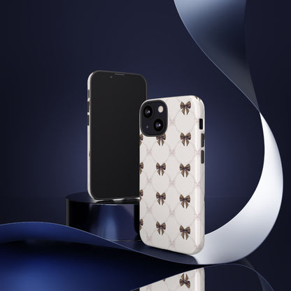 Chic Bow Pattern Phone Case | Elegant Clear Protective Case | Stylish iPhone & Samsung Cover - JGUS