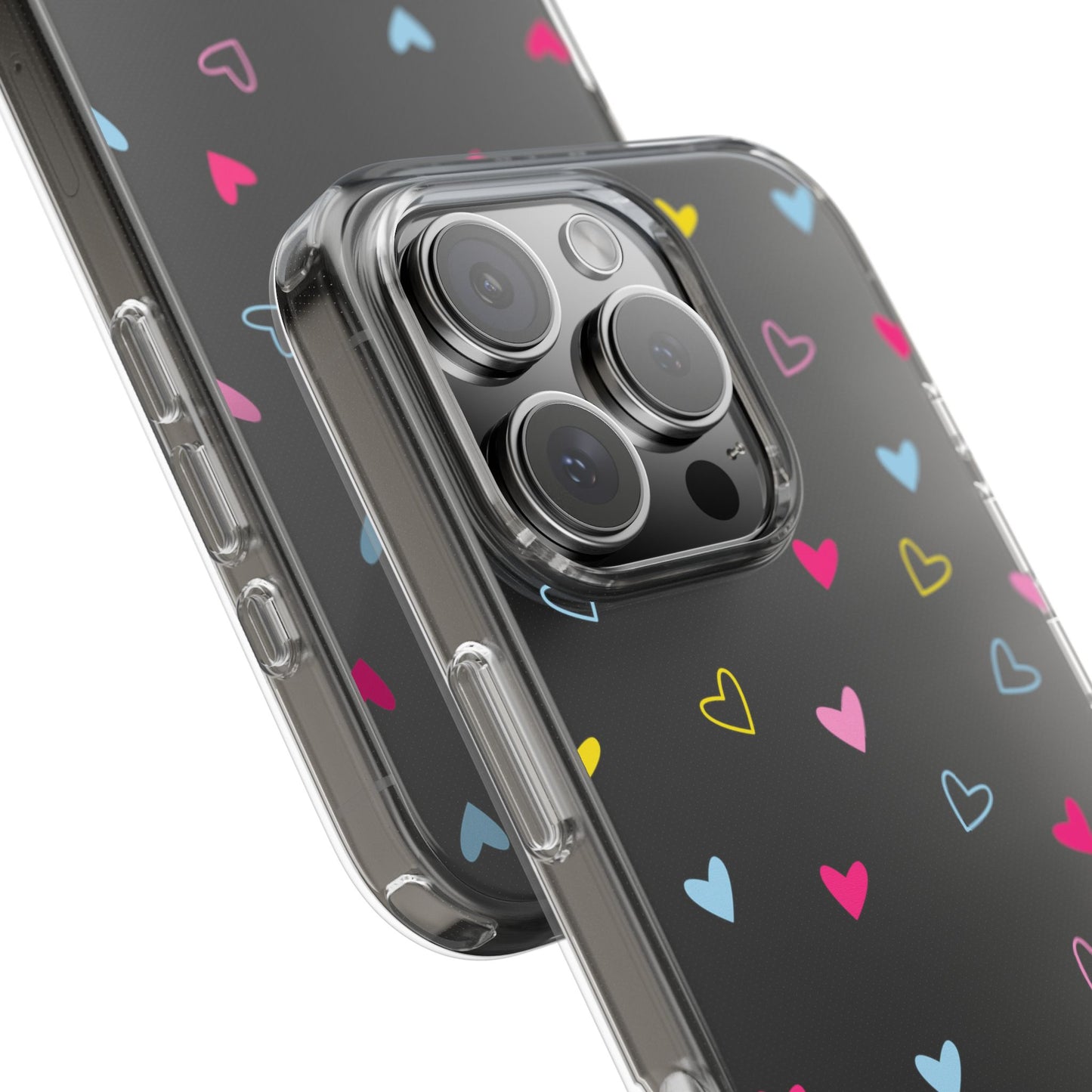 Transparent Heart Design Pattern Clear Phone Case