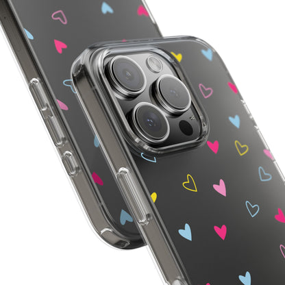 Transparent Heart Design Pattern Clear Phone Case